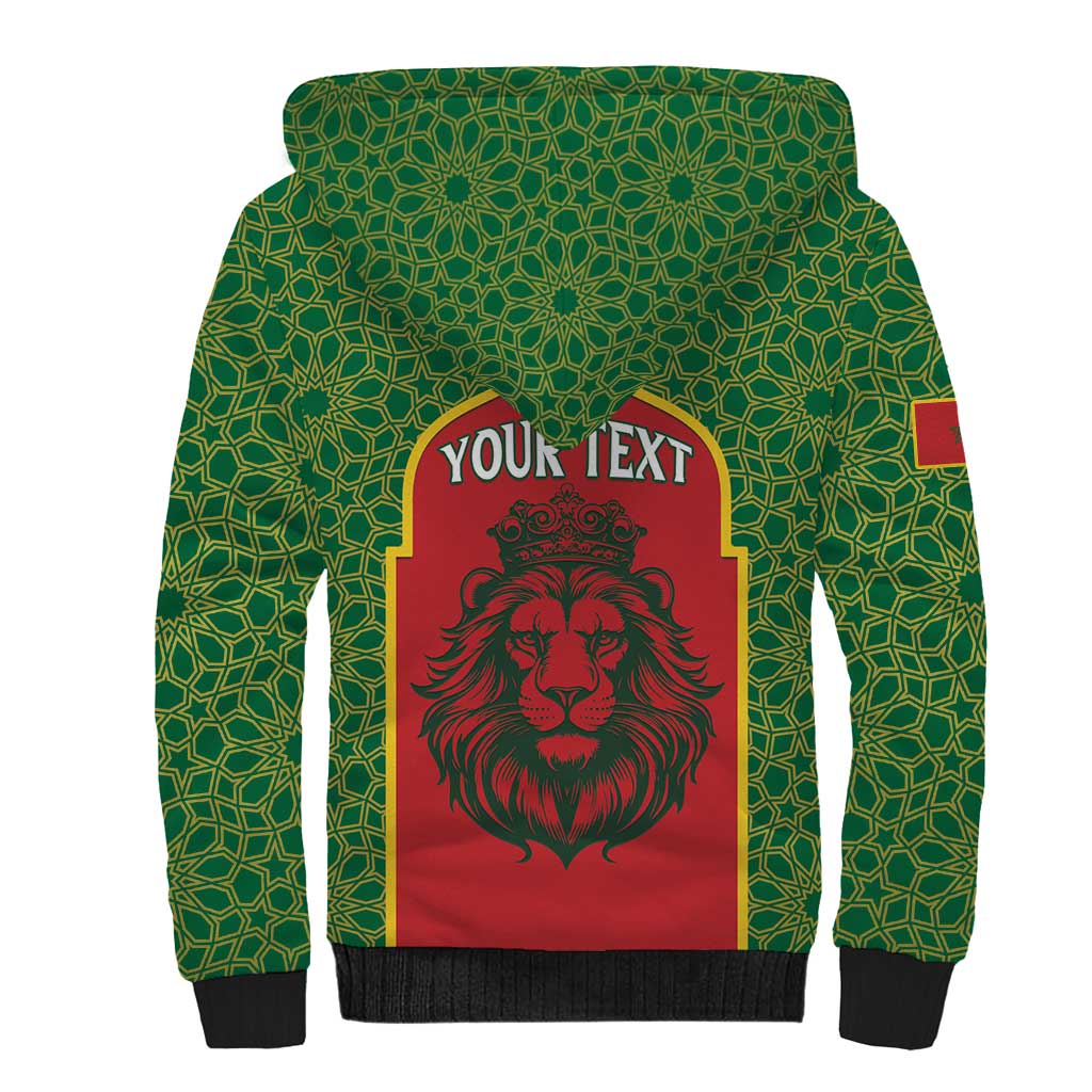 Personalized Morocco Fete du Trone Sherpa Hoodie King Lion