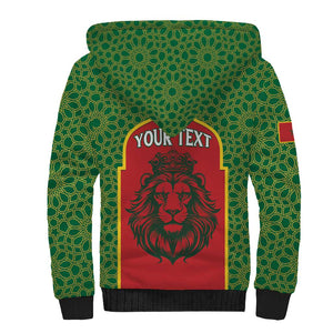 Personalized Morocco Fete du Trone Sherpa Hoodie King Lion