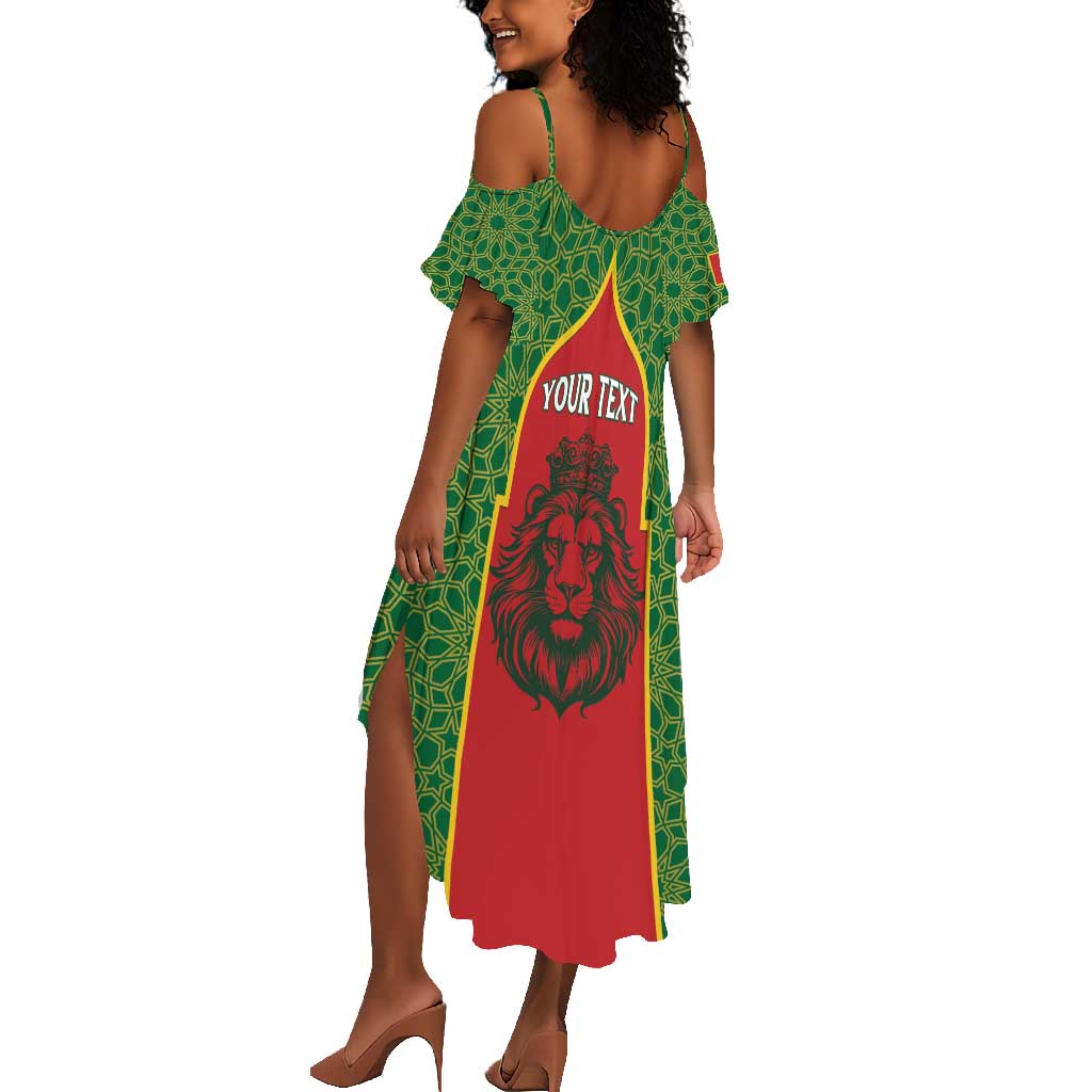 Personalized Morocco Fete du Trone Summer Maxi Dress King Lion