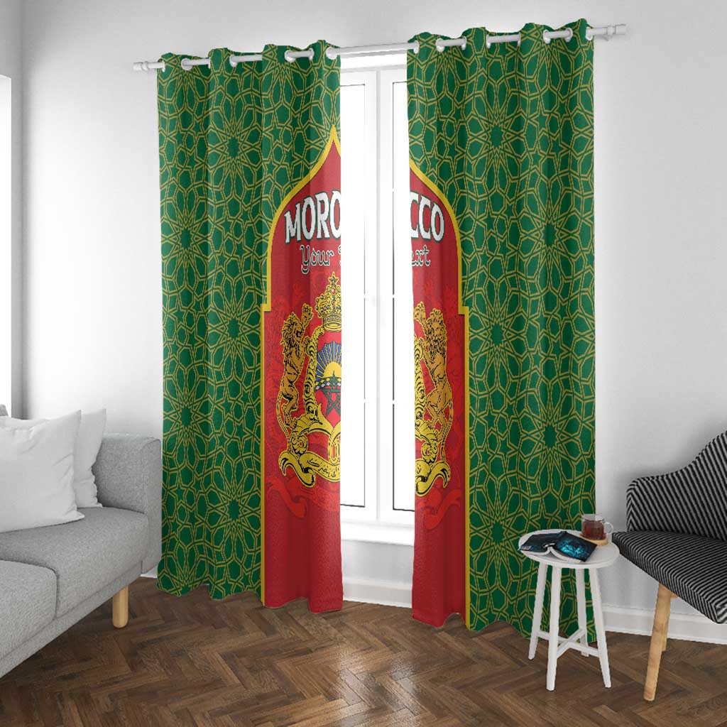 Personalized Morocco Fete du Trone Window Curtain King Lion