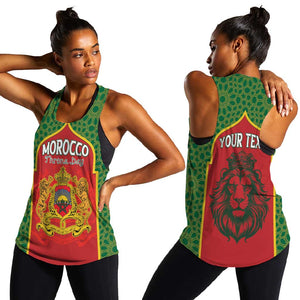 Personalized Morocco Fete du Trone Women Racerback Tank King Lion