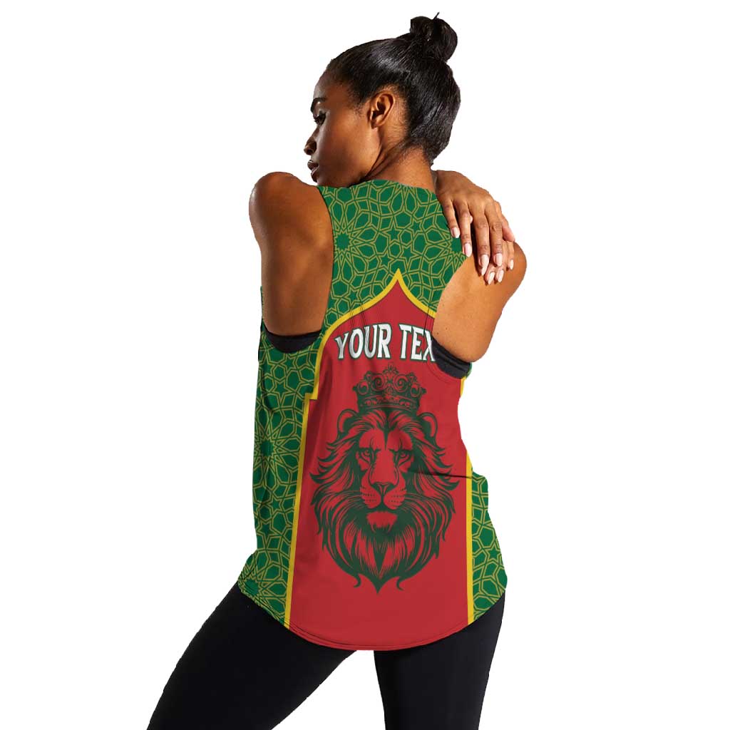 Personalized Morocco Fete du Trone Women Racerback Tank King Lion