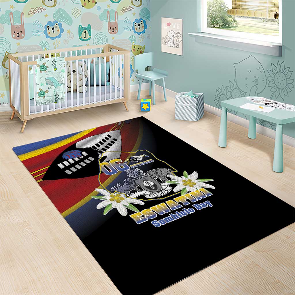 Eswatini Somhlolo Day Area Rug Coat Of Arms With Map - African Pride