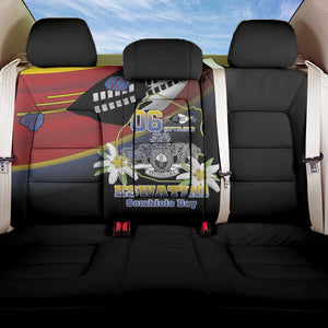 Eswatini Somhlolo Day Back Car Seat Cover Coat Of Arms With Map - African Pride