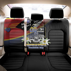 Eswatini Somhlolo Day Back Car Seat Cover Coat Of Arms With Map - African Pride
