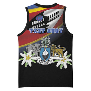Personalized Eswatini Somhlolo Day Basketball Jersey Coat Of Arms With Map - African Pride