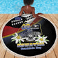 Eswatini Somhlolo Day Beach Blanket Coat Of Arms With Map - African Pride