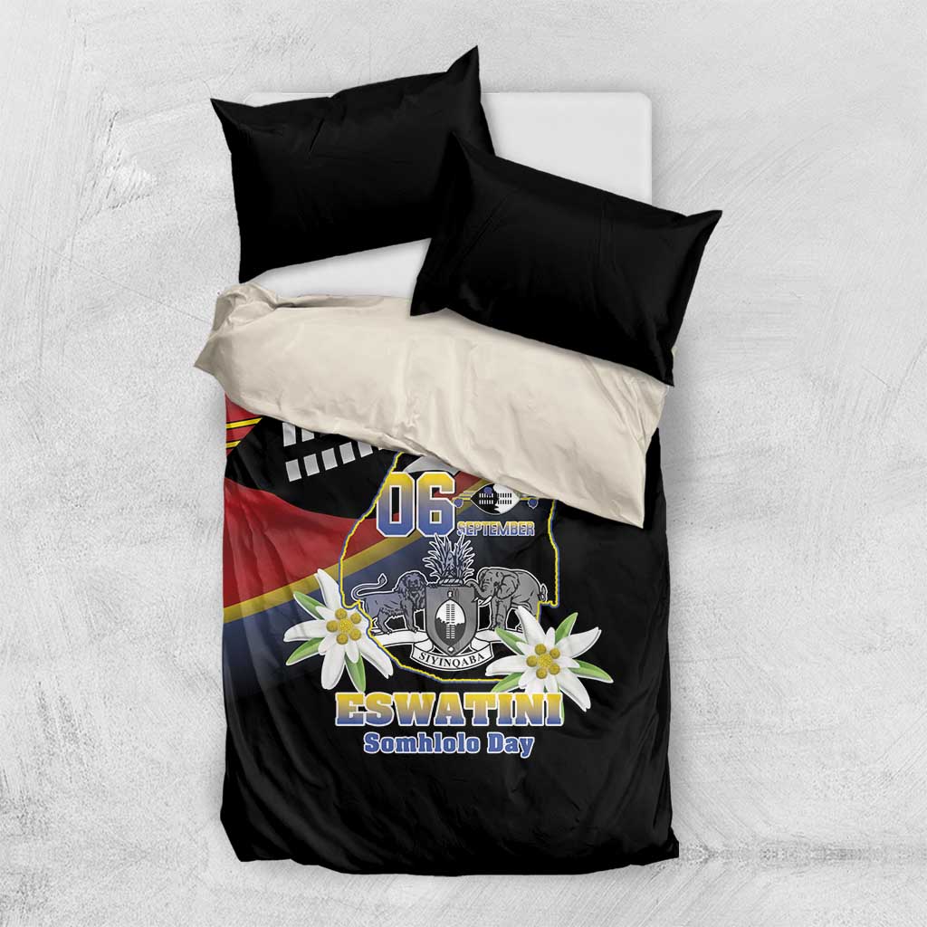 Eswatini Somhlolo Day Bedding Set Coat Of Arms With Map - African Pride