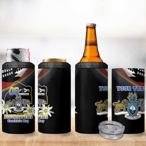 Personalized Eswatini Somhlolo Day 4 in 1 Can Cooler Tumbler Coat Of Arms With Map - African Pride
