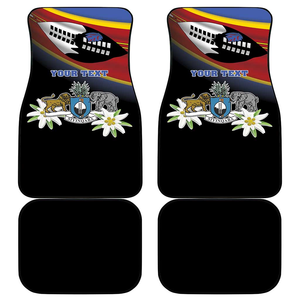 Eswatini Somhlolo Day Car Mats Coat Of Arms With Map - African Pride