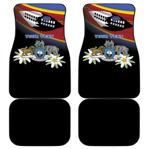 Eswatini Somhlolo Day Car Mats Coat Of Arms With Map - African Pride