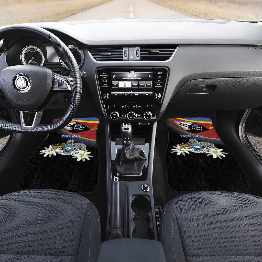 Eswatini Somhlolo Day Car Mats Coat Of Arms With Map - African Pride