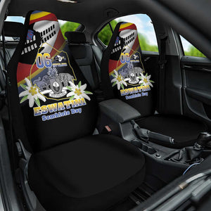 Eswatini Somhlolo Day Car Seat Cover Coat Of Arms With Map - African Pride