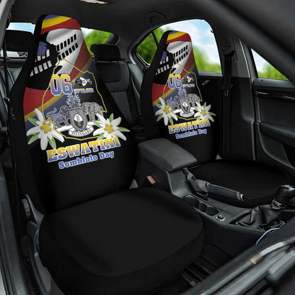 Eswatini Somhlolo Day Car Seat Cover Coat Of Arms With Map - African Pride