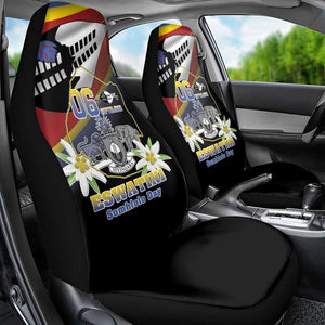Eswatini Somhlolo Day Car Seat Cover Coat Of Arms With Map - African Pride