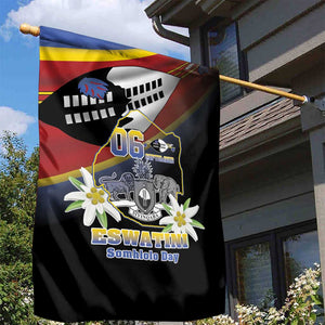 Eswatini Somhlolo Day Garden Flag Coat Of Arms With Map - African Pride