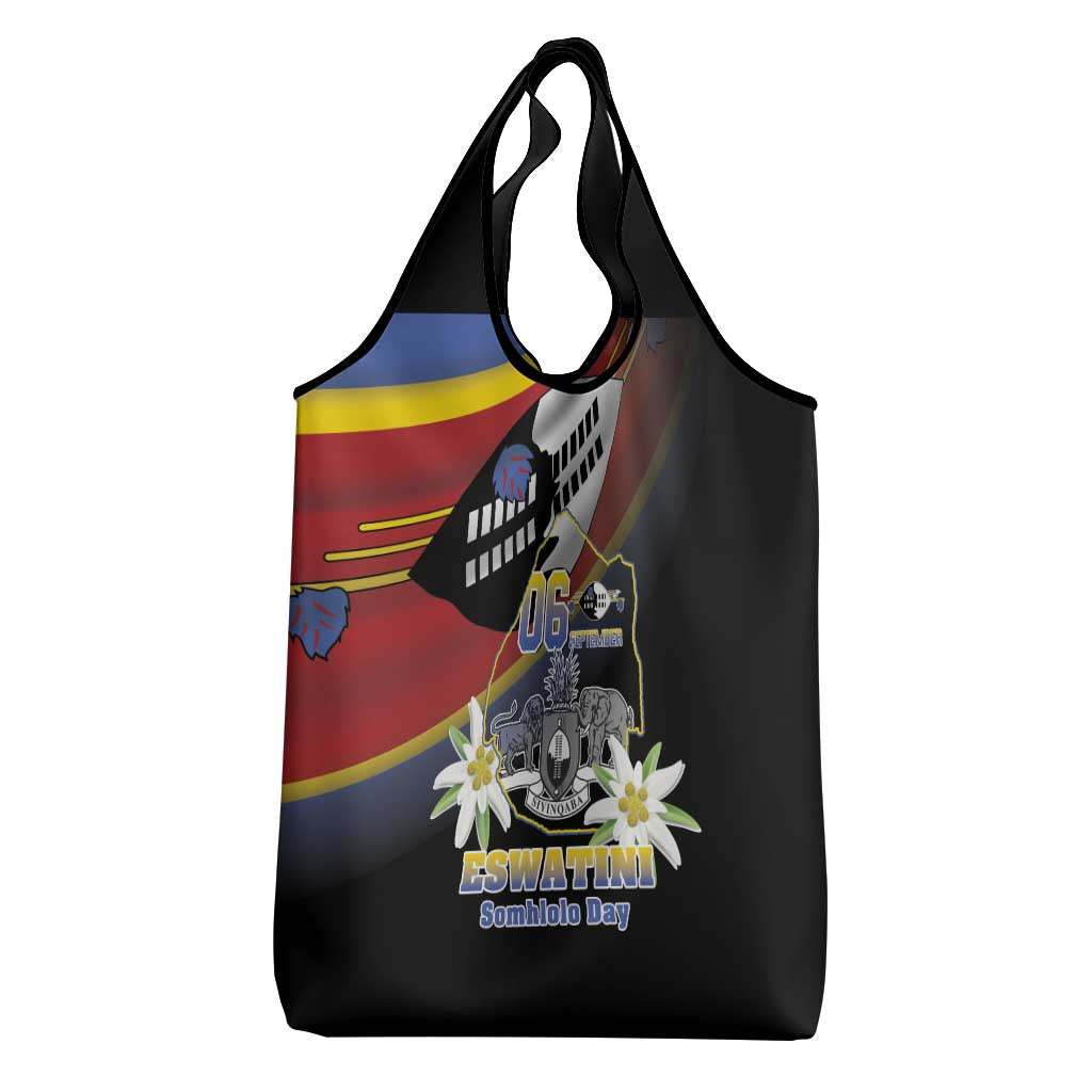 Eswatini Somhlolo Day Grocery Bag Coat Of Arms With Map - African Pride