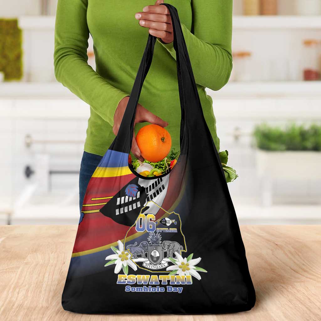 Eswatini Somhlolo Day Grocery Bag Coat Of Arms With Map - African Pride