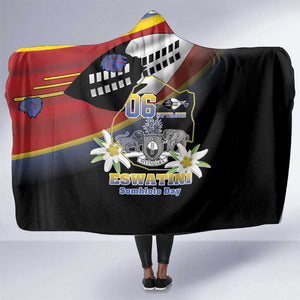Eswatini Somhlolo Day Hooded Blanket Coat Of Arms With Map - African Pride