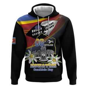 Personalized Eswatini Somhlolo Day Hoodie Coat Of Arms With Map - African Pride