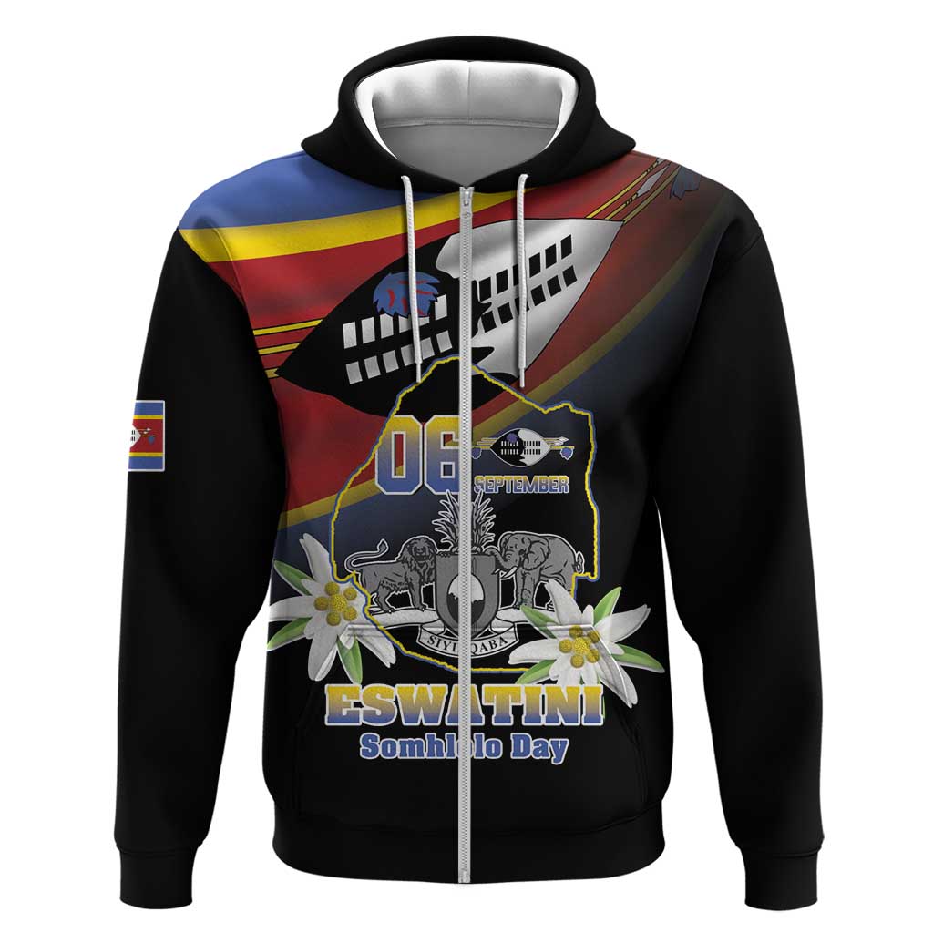 Personalized Eswatini Somhlolo Day Hoodie Coat Of Arms With Map - African Pride