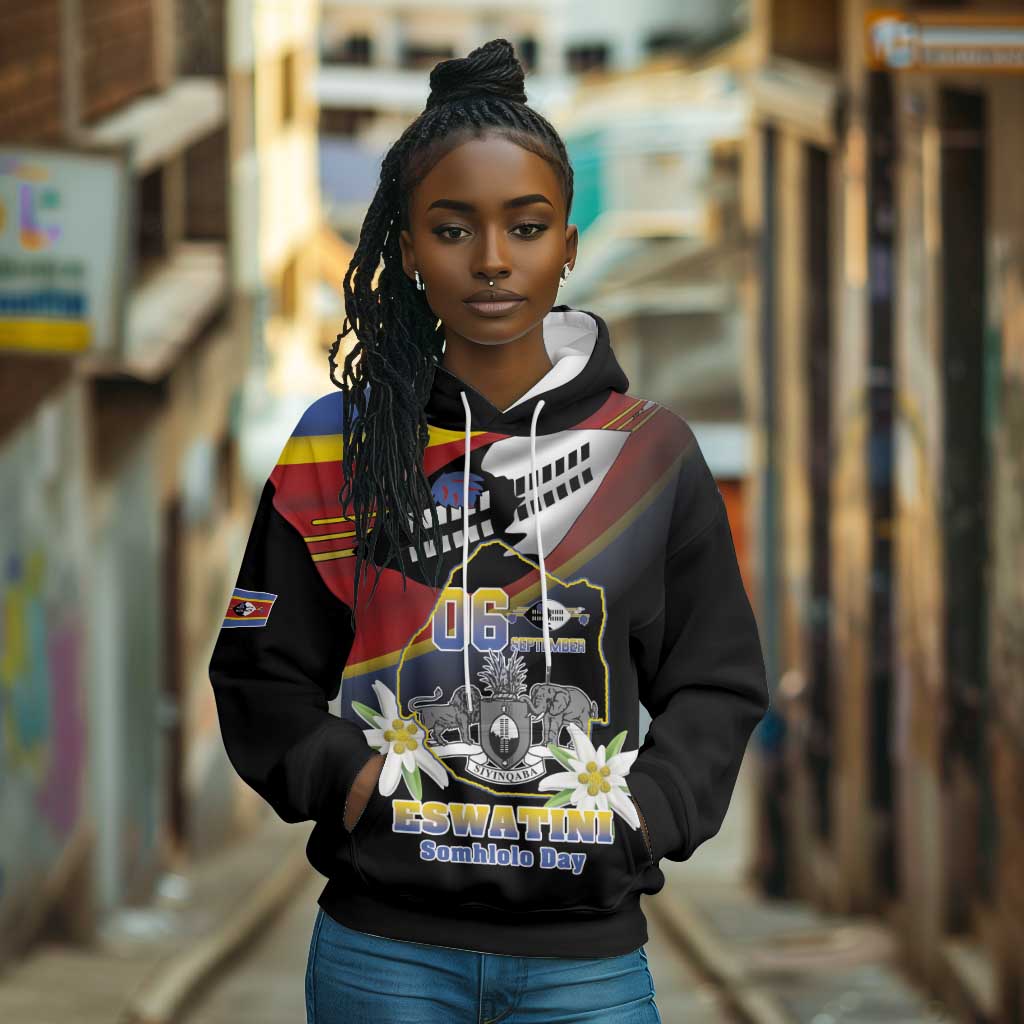 Personalized Eswatini Somhlolo Day Hoodie Coat Of Arms With Map - African Pride