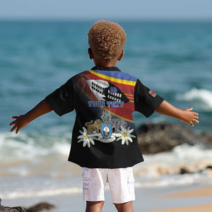 Personalized Eswatini Somhlolo Day Kid Hawaiian Shirt Coat Of Arms With Map - African Pride