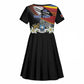 Personalized Eswatini Somhlolo Day Kid Short Sleeve Dress Coat Of Arms With Map - African Pride