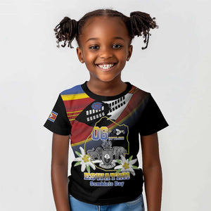 Personalized Eswatini Somhlolo Day Kid T shirt Coat Of Arms With Map - African Pride