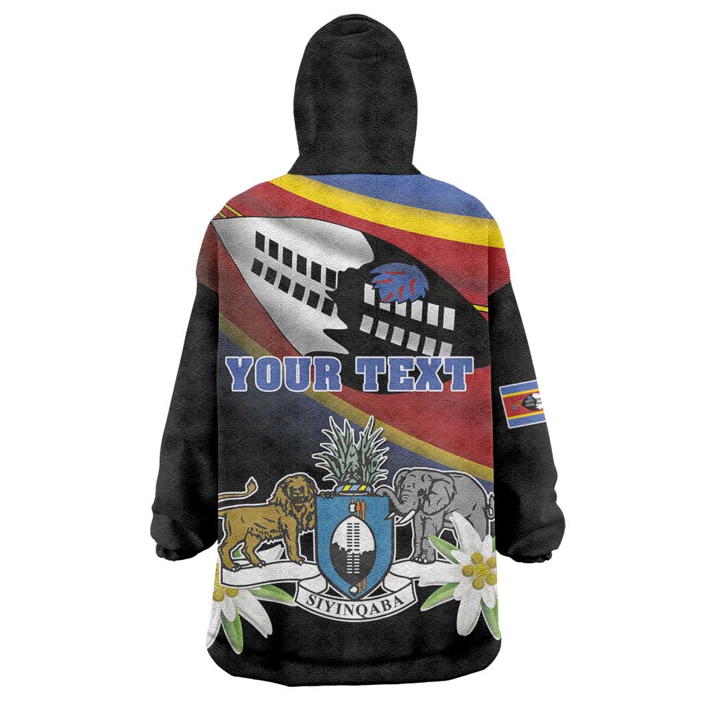 Personalized Eswatini Somhlolo Day Kid Wearable Blanket Hoodie Coat Of Arms With Map - African Pride