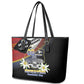 Eswatini Somhlolo Day Leather Tote Bag Coat Of Arms With Map - African Pride