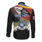 Personalized Eswatini Somhlolo Day Long Sleeve Button Shirt Coat Of Arms With Map - African Pride