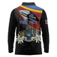 Personalized Eswatini Somhlolo Day Long Sleeve Polo Shirt Coat Of Arms With Map - African Pride