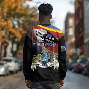 Personalized Eswatini Somhlolo Day Long Sleeve Shirt Coat Of Arms With Map - African Pride