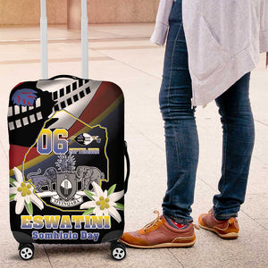 Eswatini Somhlolo Day Luggage Cover Coat Of Arms With Map - African Pride