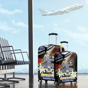 Eswatini Somhlolo Day Luggage Cover Coat Of Arms With Map - African Pride