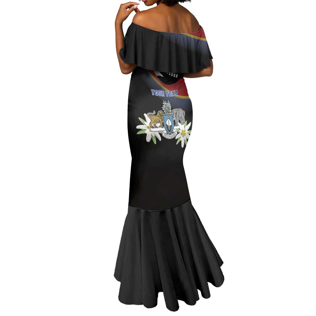 Personalized Eswatini Somhlolo Day Mermaid Dress Coat Of Arms With Map - African Pride