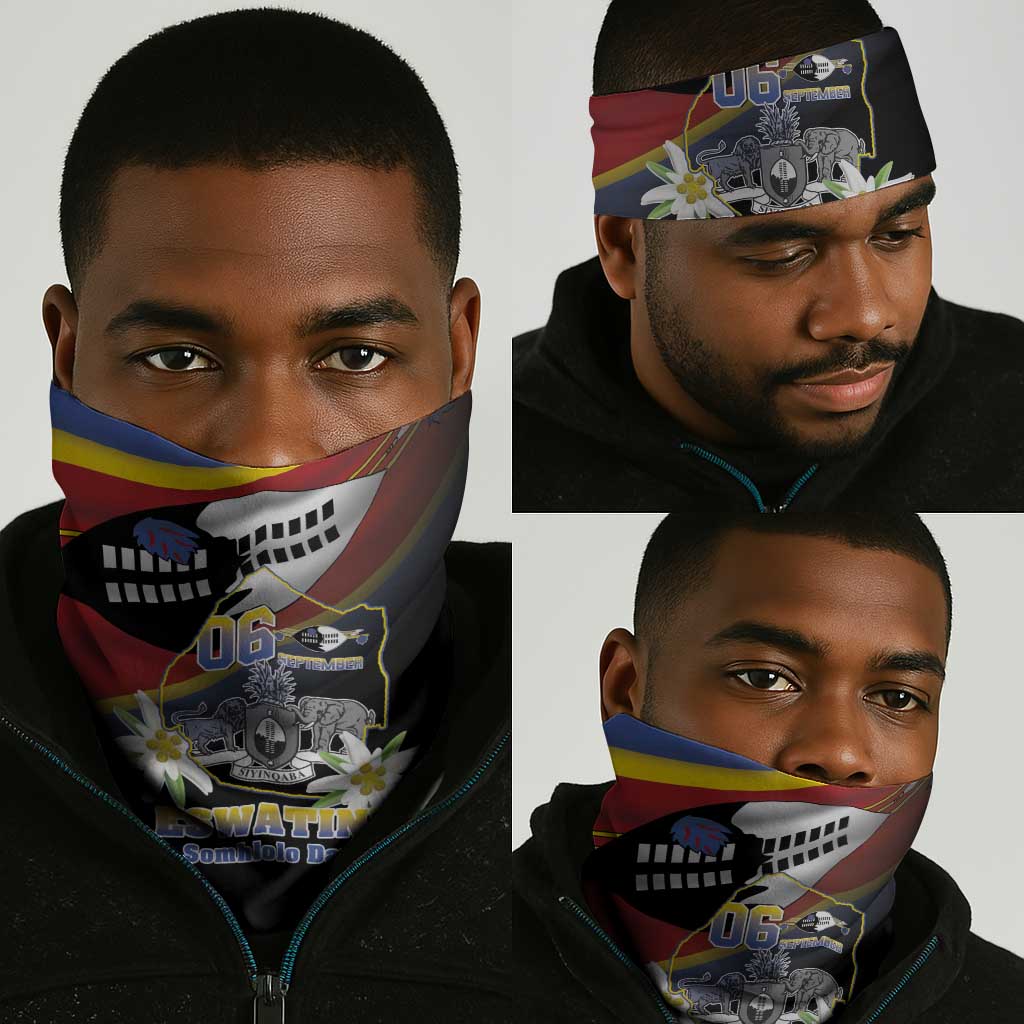 Eswatini Somhlolo Day Neck Gaiter Coat Of Arms Map LT15
