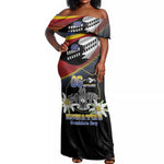 Personalized Eswatini Somhlolo Day Off Shoulder Maxi Dress Coat Of Arms With Map - African Pride