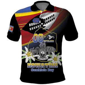 Personalized Eswatini Somhlolo Day Polo Shirt Coat Of Arms With Map - African Pride