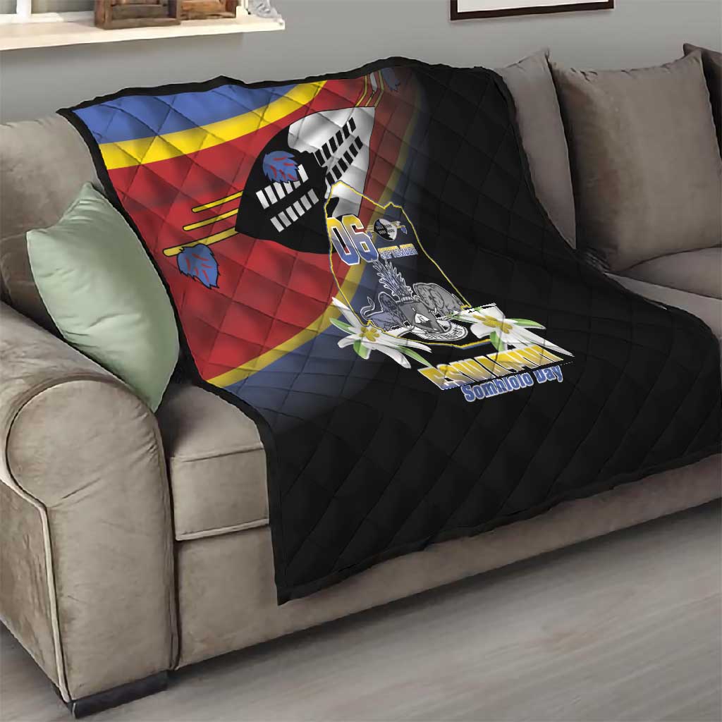Eswatini Somhlolo Day Quilt Coat Of Arms With Map - African Pride