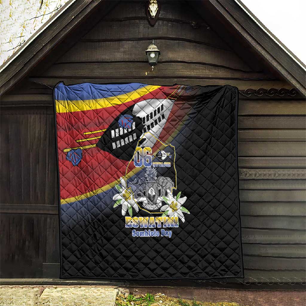 Eswatini Somhlolo Day Quilt Coat Of Arms With Map - African Pride