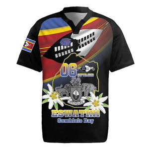 Personalized Eswatini Somhlolo Day Rugby Jersey Coat Of Arms With Map - African Pride