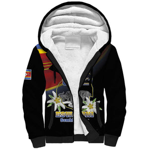 Personalized Eswatini Somhlolo Day Sherpa Hoodie Coat Of Arms With Map - African Pride