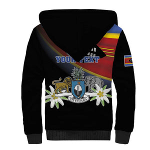 Personalized Eswatini Somhlolo Day Sherpa Hoodie Coat Of Arms With Map - African Pride
