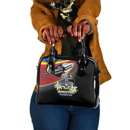 Eswatini Somhlolo Day Shoulder Handbag Coat Of Arms With Map - African Pride