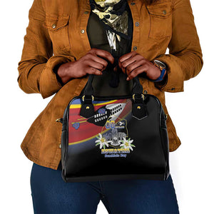Eswatini Somhlolo Day Shoulder Handbag Coat Of Arms With Map - African Pride