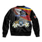 Personalized Eswatini Somhlolo Day Sleeve Zip Bomber Jacket Coat Of Arms With Map - African Pride