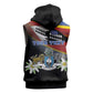 Personalized Eswatini Somhlolo Day Sleeveless Hoodie Coat Of Arms With Map - African Pride