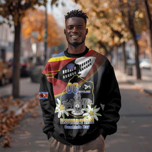 Personalized Eswatini Somhlolo Day Sweatshirt Coat Of Arms With Map - African Pride